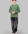 Sporto Men's Hexaknit Fullsleeve Stone Green T-shirts