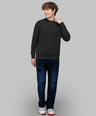 Sporto Men's Hexa-knit Round Neck Full Sleeve Black Sweatshirt