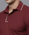 Sporto Men's Anti wrinkle and Light weight Solid  Burgundi  Polo T-shirt