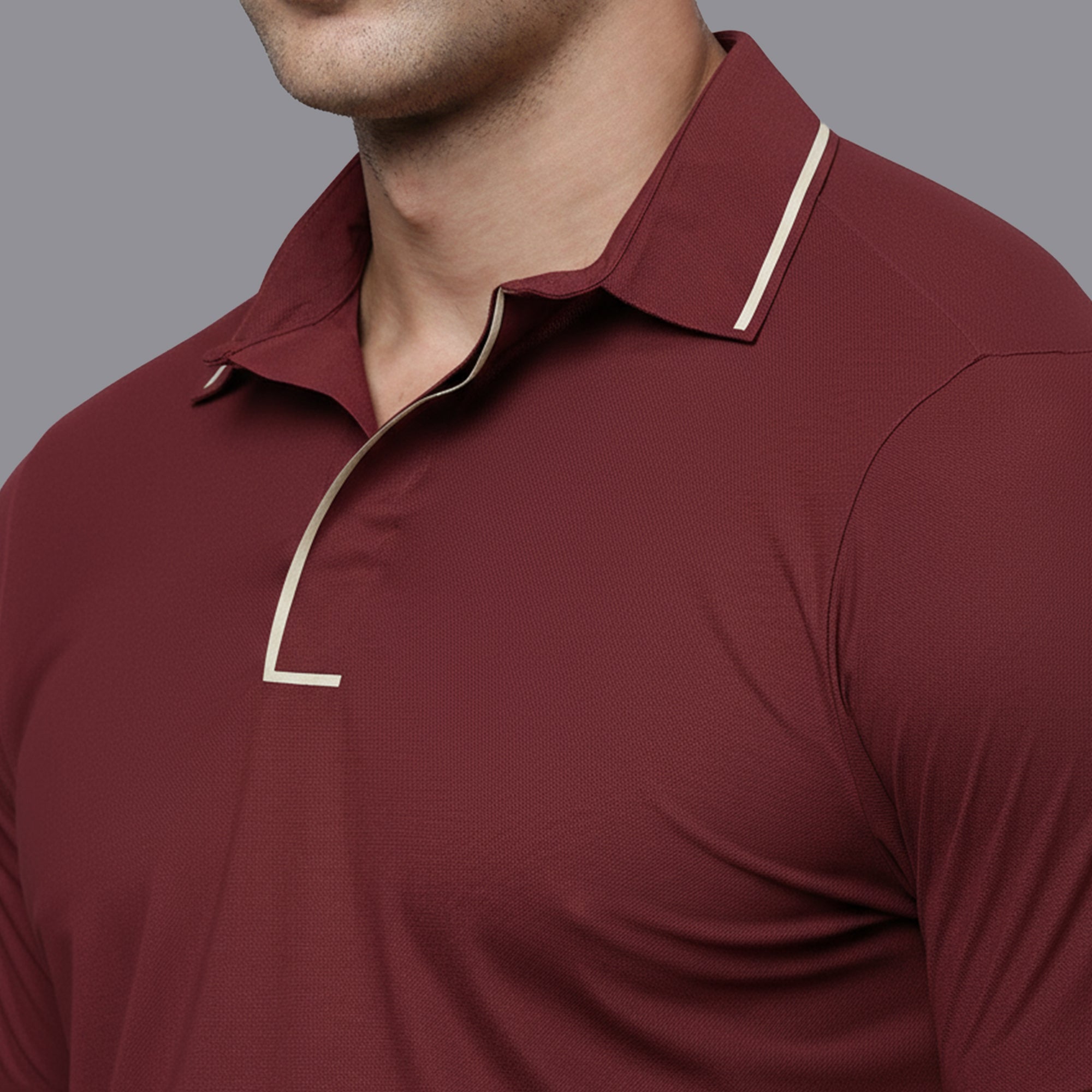 Sporto Men's Anti wrinkle and Light weight Solid  Burgundi  Polo T-shirt