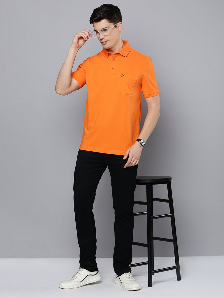 Sporto Men's Polo T-shirt With Pocket - Orange