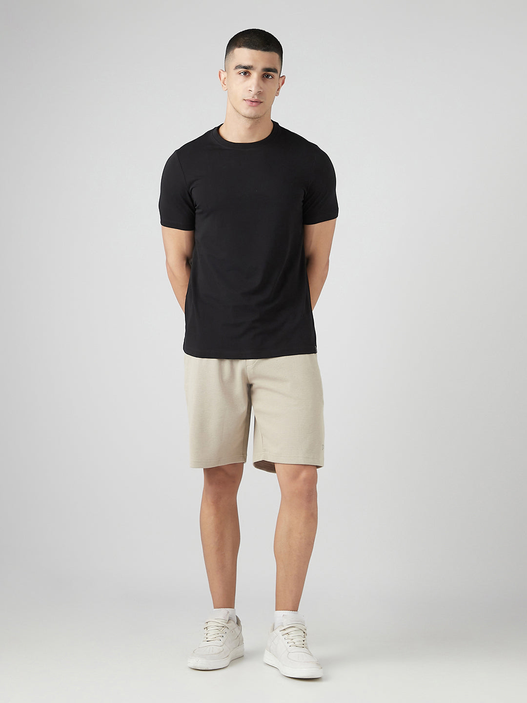 Sporto Men's Fluyid Cotton Round Neck T-shirt - Black