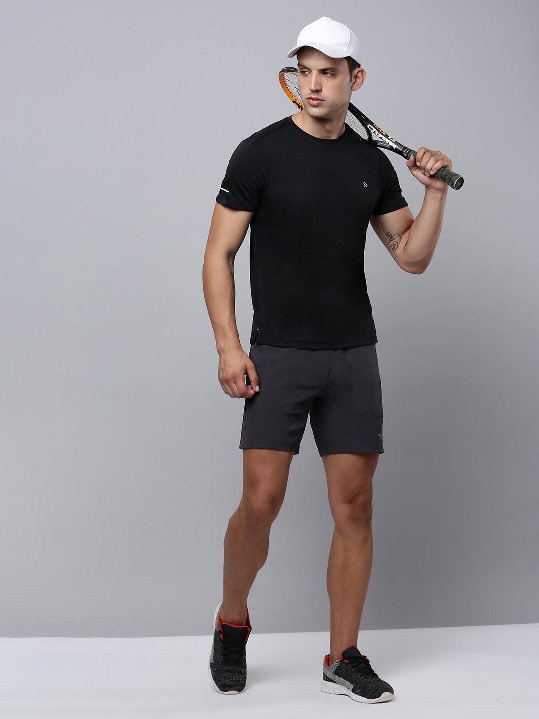 Sporto Men's Insta cool Solid Jersey tee - Black