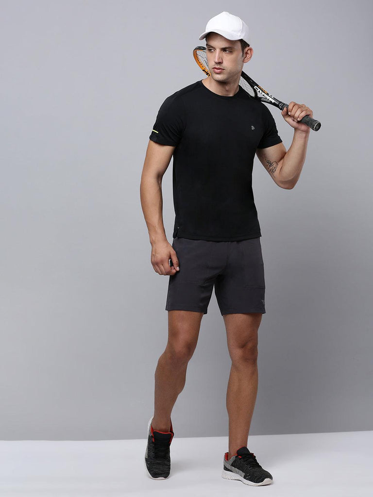 Sporto Men's Insta cool Solid Jersey tee - Black - Sporto by Macho