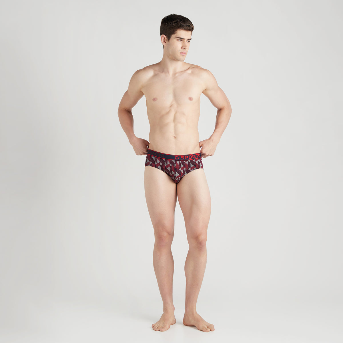 Sporto Men's Printed Spandex Brief Multicolour Pack of 3