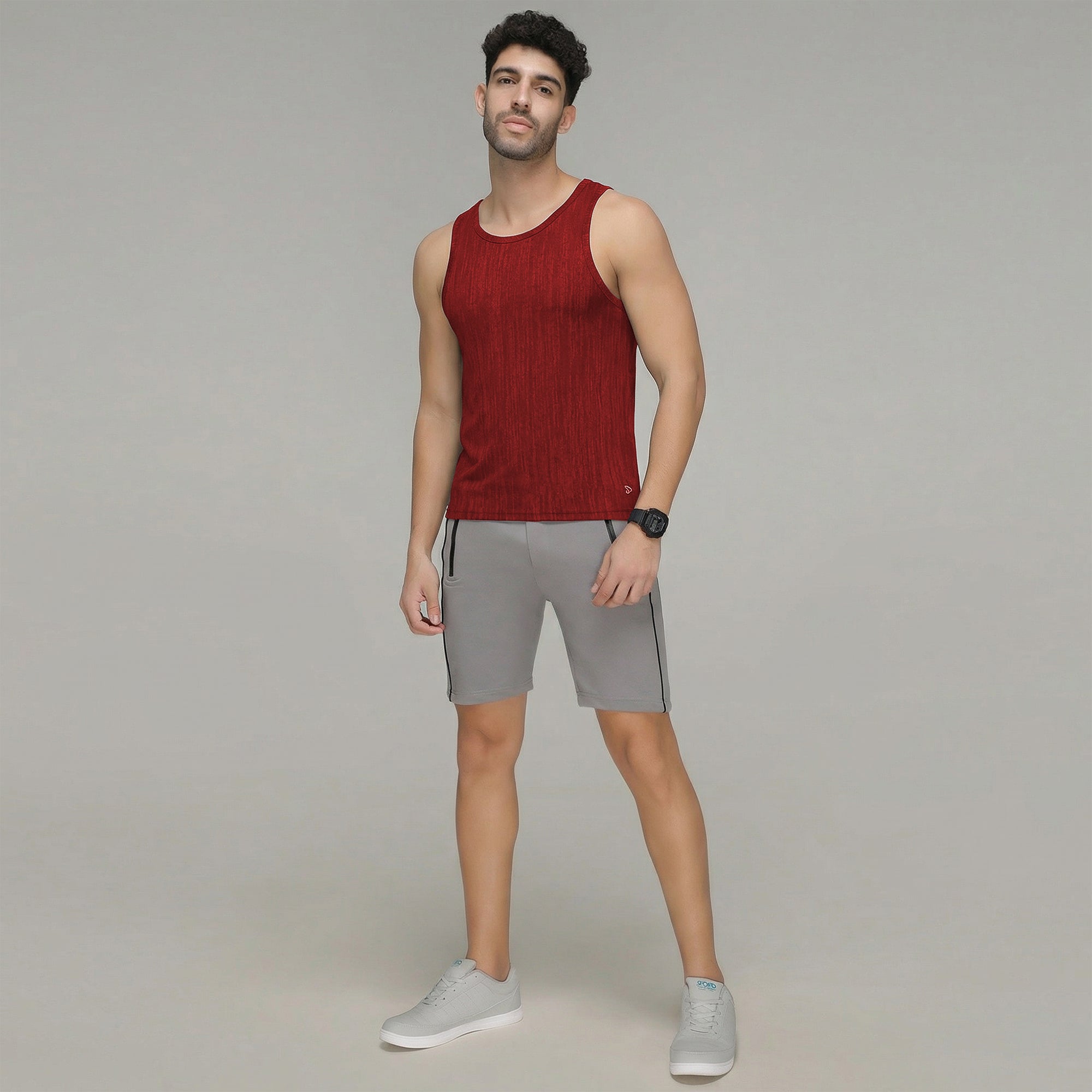 Sporto Men's InstaCool RD Self design Muscle Vest Anti odour and Moisture Wicking