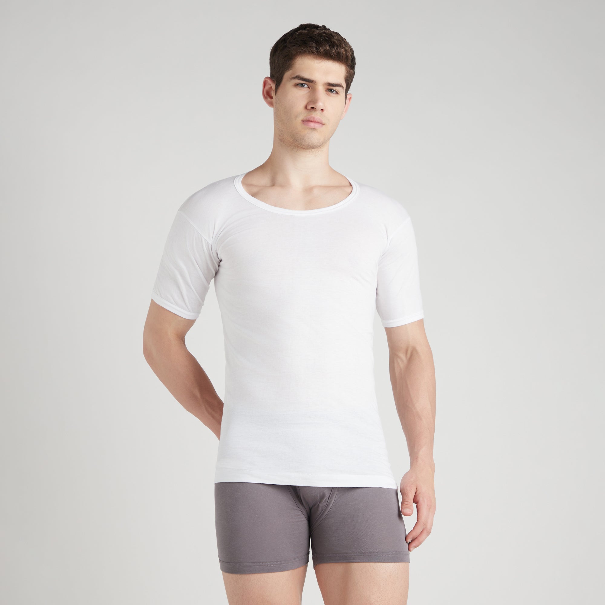 Sporto Men's Solid Cotton Under Shirt