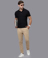 Sporto Men's Anti wrinkle and Light weight Solid  Black Polo T-shirt