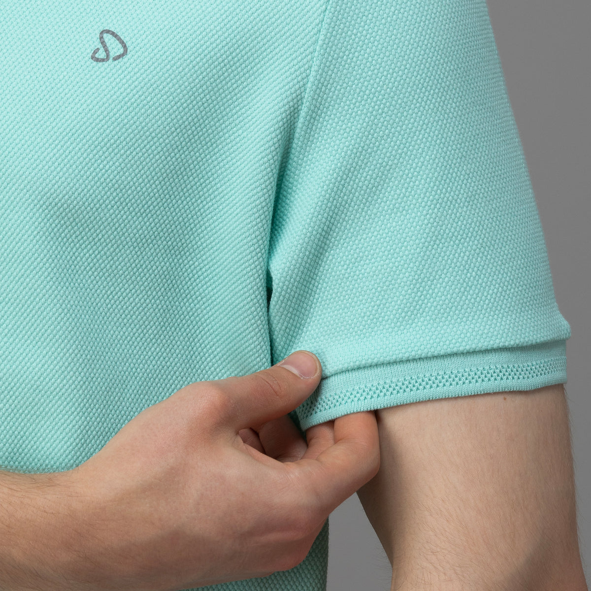 Sporto Men's Anti Wrinkle Popcorn Solid Island Paradise Polo  T-shirt