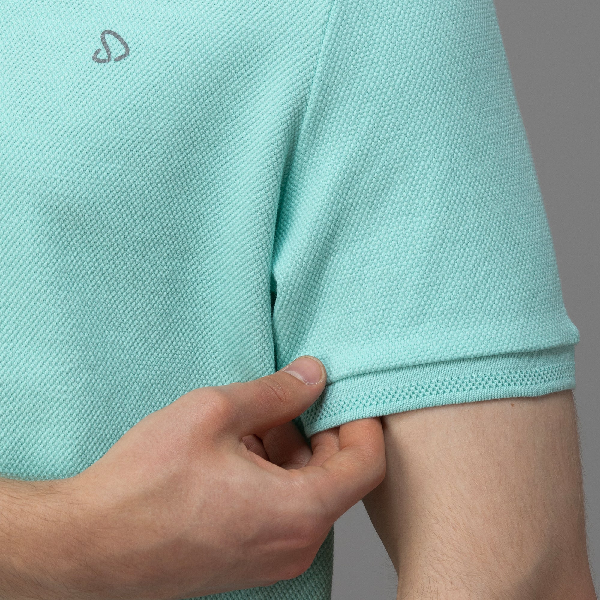 Sporto Men's Anti Wrinkle Popcorn Solid Island Paradise Polo  T-shirt