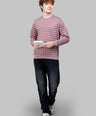 Sporto Men's Ribbed stripe Round Neck Onion Sweatshirt