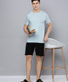 Sporto Men's Fluid Cotton Round Neck T-shirt - Ocean Aqua