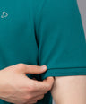 Sporto Men's Anti Wrinkle Popcorn Solid Teal Polo T-shirt