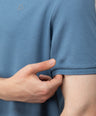 Sporto Men's Anti Wrinkle Popcorn Solid Winter Blue Polo  T-shirt