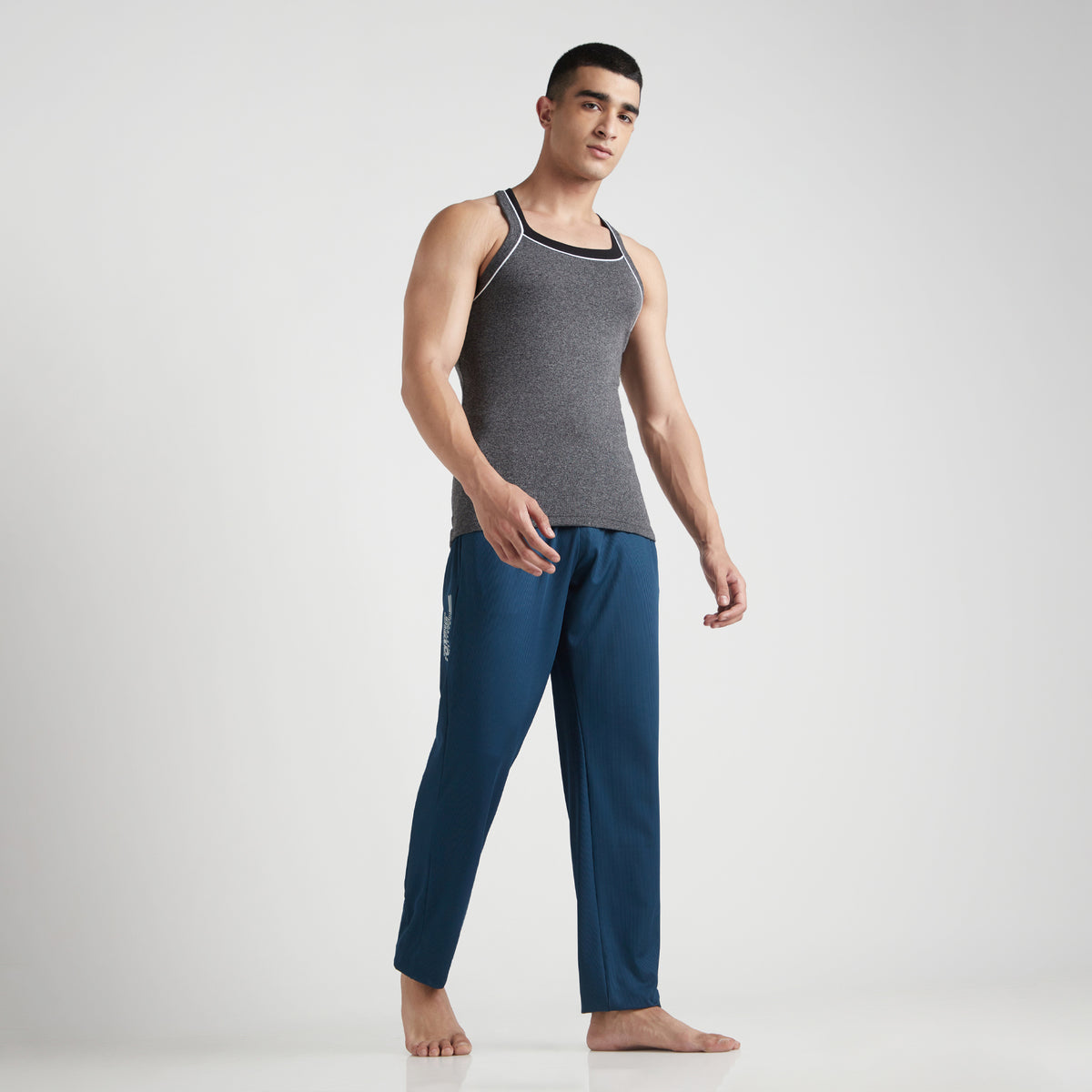 Sporto Men's  Cotton  Gym Vest with  Contrast  Panel Multicolour Pack of 2