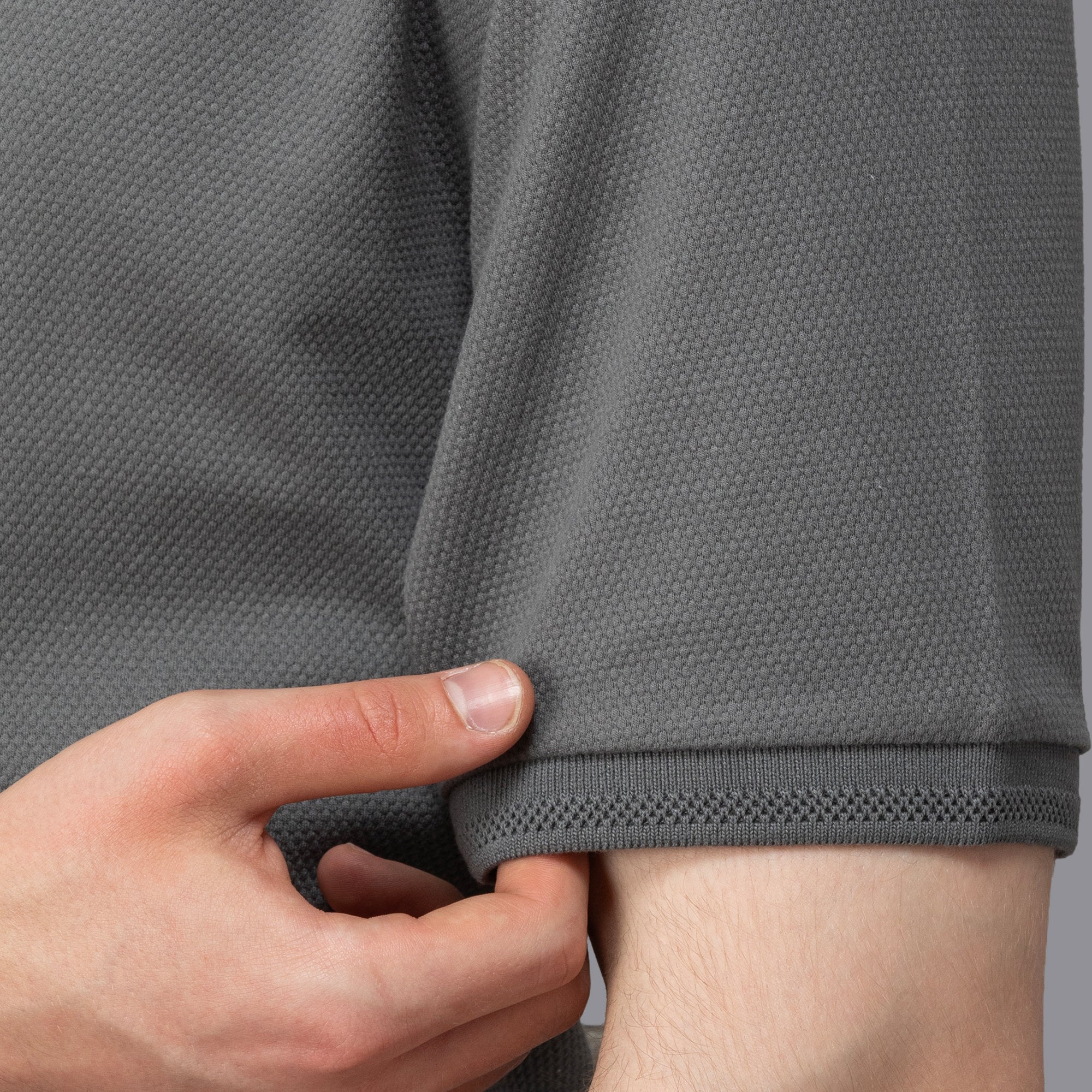 Sporto Men's Anti Wrinkle Popcorn Solid Charcoal Polo T-shirt