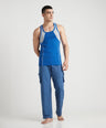 Sporto Men's  Cotton  Gym Vest with  Contrast  Panel Multicolour Pack of 3