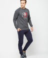 Sporto Crew Neck Printed Sweatshirt - Anthra Melange