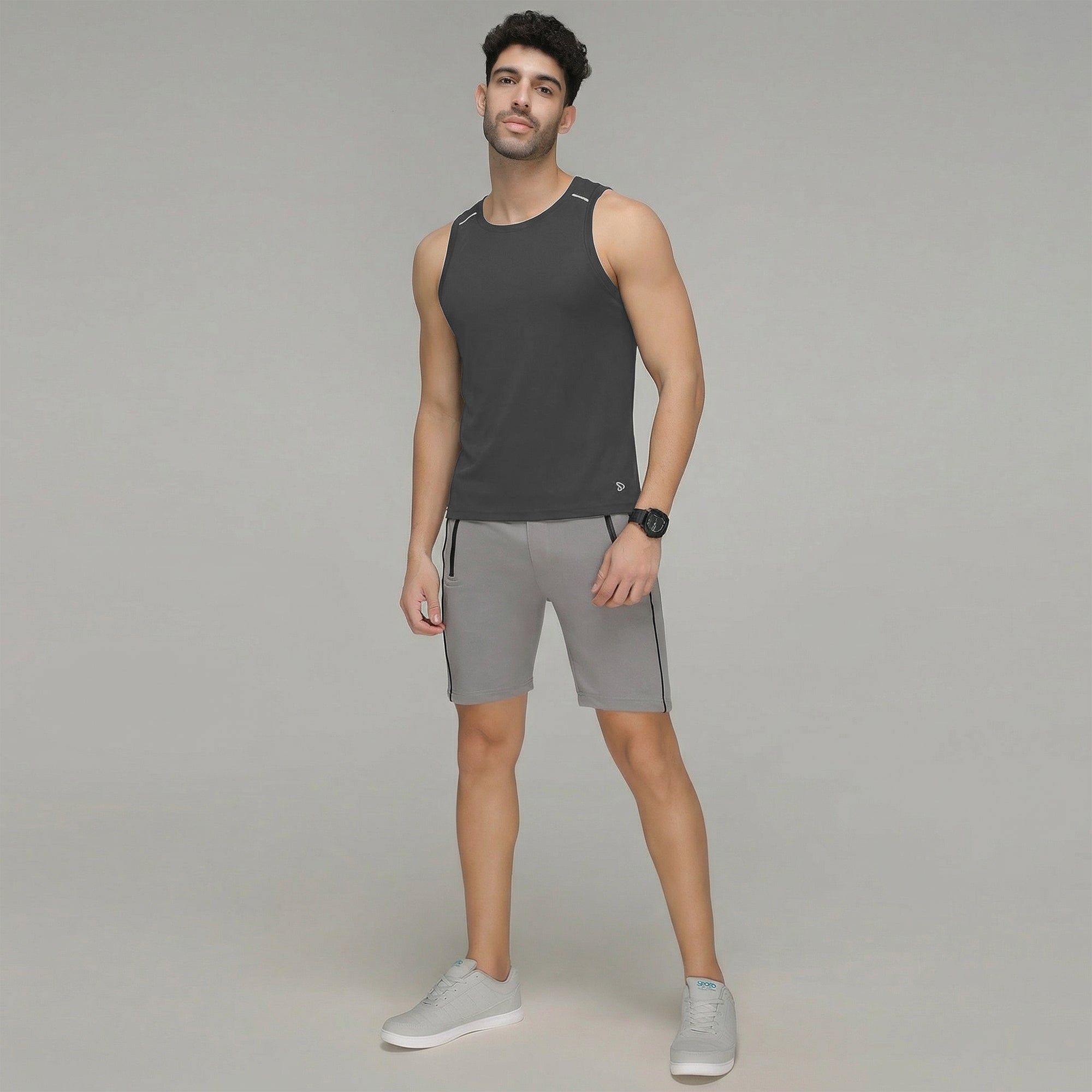 Sporto Men's InstaCool CH  Solid Muscle Vest Anti odour and Moisture Wicking