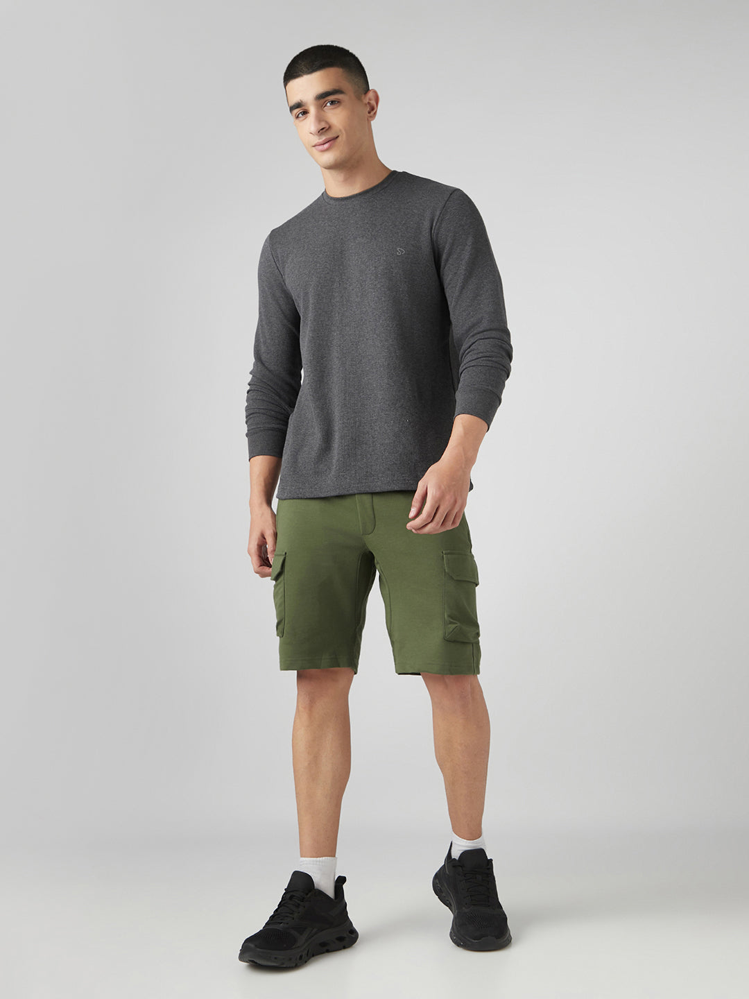 Sporto Men's Cotton Bermuda Shorts with 6 Pocket - Green