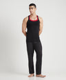 Sporto Men's  Cotton  Gym Vest with  Contrast  Panel Multicolour Pack of 2