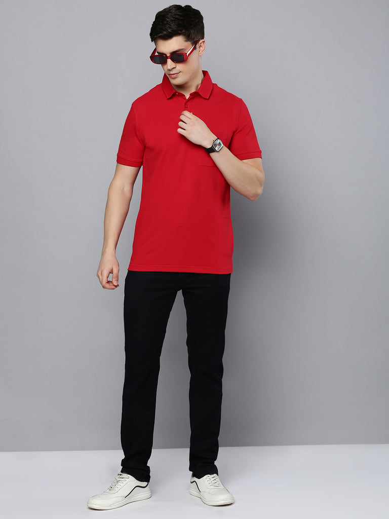 Sporto Men's Polo T-shirt With Pocket - Red