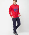 Sporto Crew Neck Printed Sweatshirt - Cherry Red