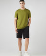 Sporto Men's Fluyid Cotton Round Neck T-shirt - Olive Branch