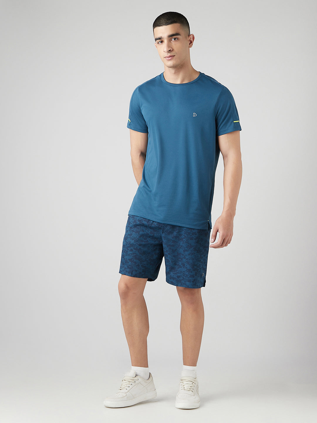 Sporto Men's Techno Printed Dry Fit Bermuda Short - Airforce