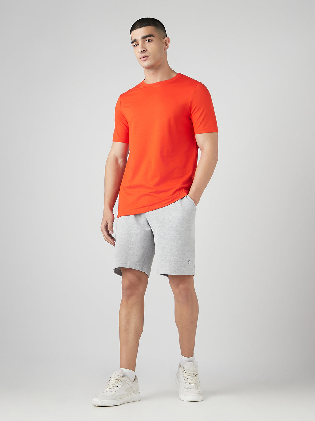 Sporto Men's Fluyid Cotton Round Neck T-shirt - Flame