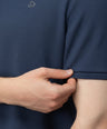 Sporto Men's Anti Wrinkle Popcorn Solid Denim Navy Polo T-shirt