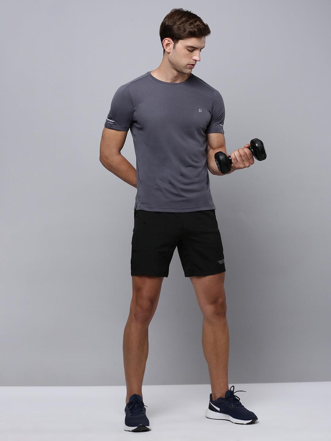 Sporto Men's Insta cool Solid Jersey tee - Charcoal