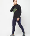 Sporto Crew Neck Printed Sweatshirt - Black