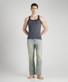 Men's Solid Gym Vest- Pack of 2 (Grey & blue)