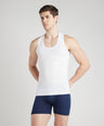 Sporto Men's Cotton White Parka Vest - Interlock Fabric (Pack Of 3)