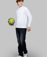 Sporto Men's Ribbed stripe Round Neck White Sweatshirt