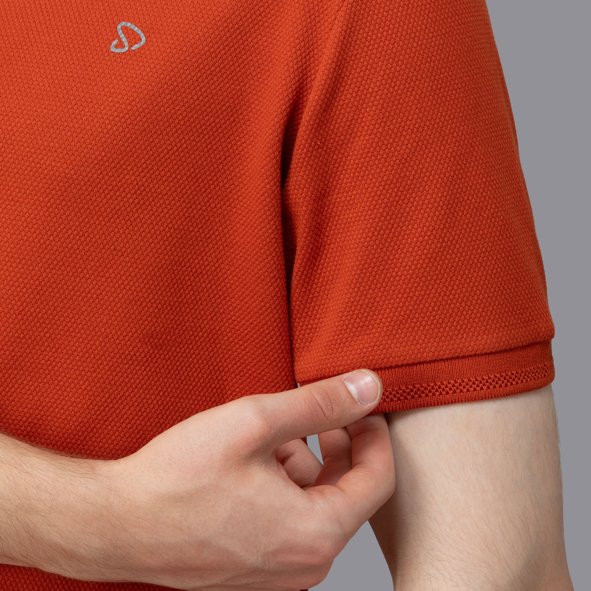 Sporto Men's Anti Wrinkle Popcorn Solid Rust Polo T-shirt