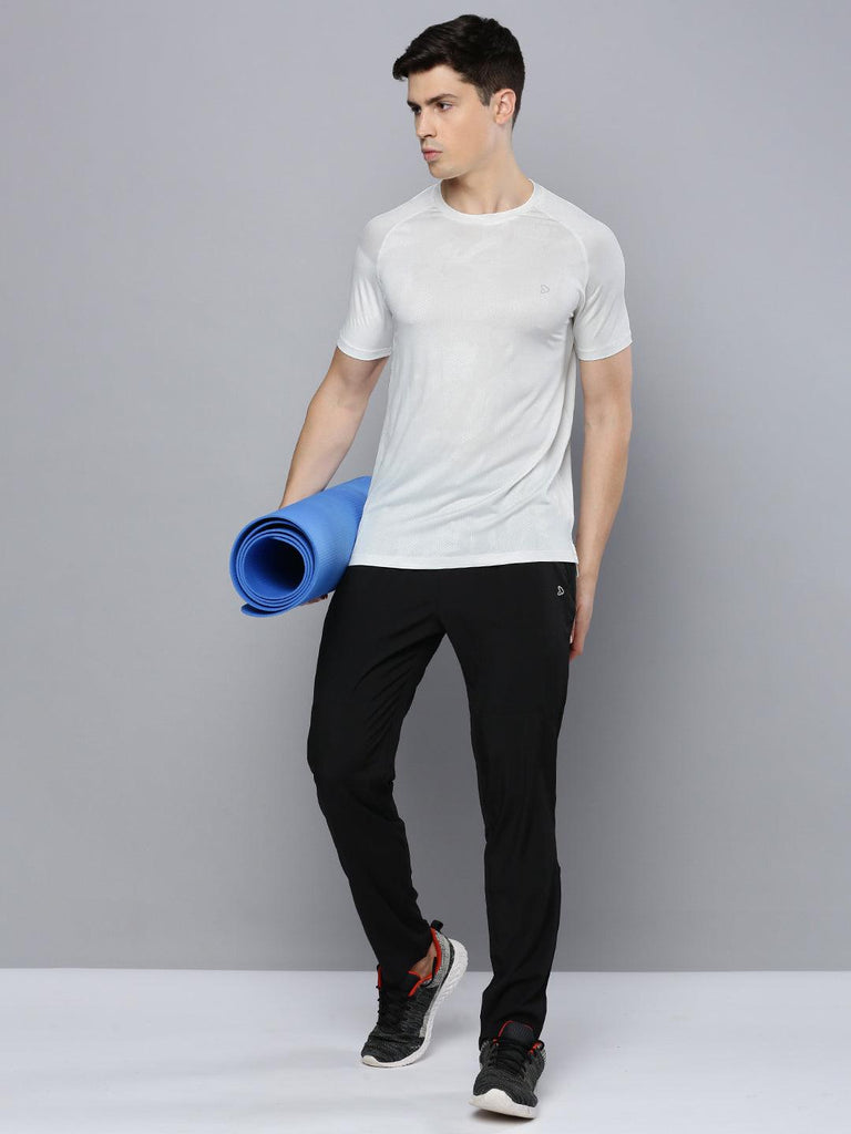 Sporto Men's Insta cool Printed Jersey Round Neck Tee - White - Sporto by Macho