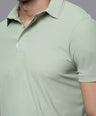 Sporto Men's Anti wrinkle and Light weight Solid  Green Polo T-shirt