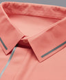 Sporto Men's Anti wrinkle and Light weight Solid  Pink Coral Polo T-shirt