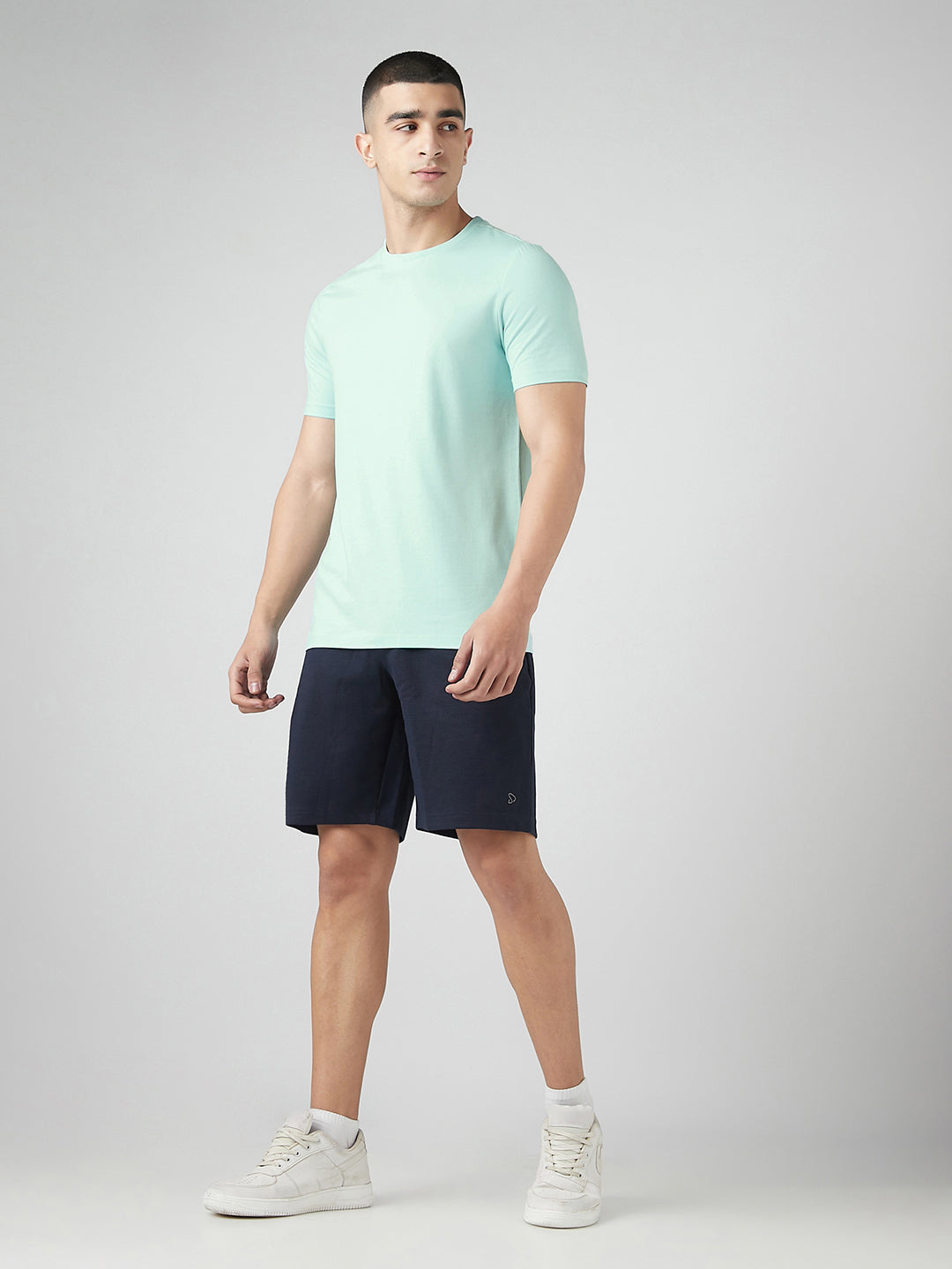 Fluyid Cotton Round Neck T-shirt - Ocean Aqua