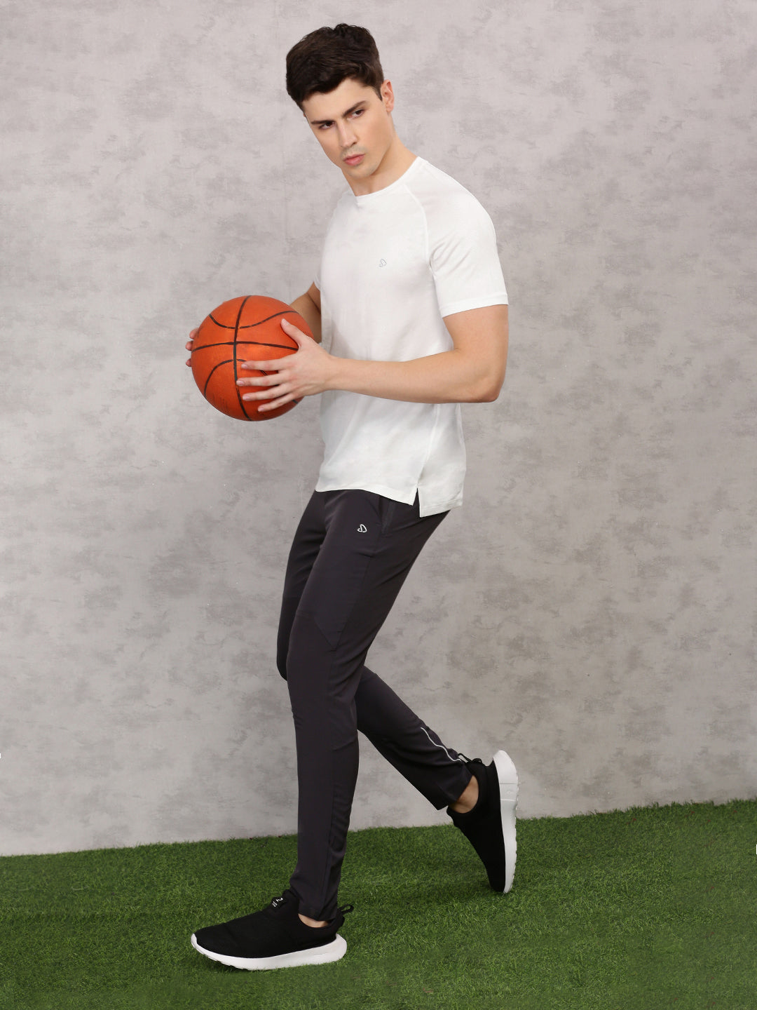 Instacool Printed Jersey Round Neck Tee - White