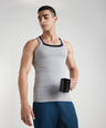 Sporto Men's  Cotton  Gym Vest with  Contrast  Panel Multicolour Pack of 2