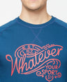 Sporto Crew Neck Printed Sweatshirt - Sailor Blue