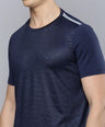 Sporto Men's Insta cool Printed Round Neck Tee - Navy