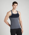Sporto Men's  Cotton  Gym Vest with  Contrast  Panel Multicolour Pack of 2
