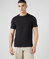 Sporto Men's Fluyid Cotton Round Neck T-shirt - Black