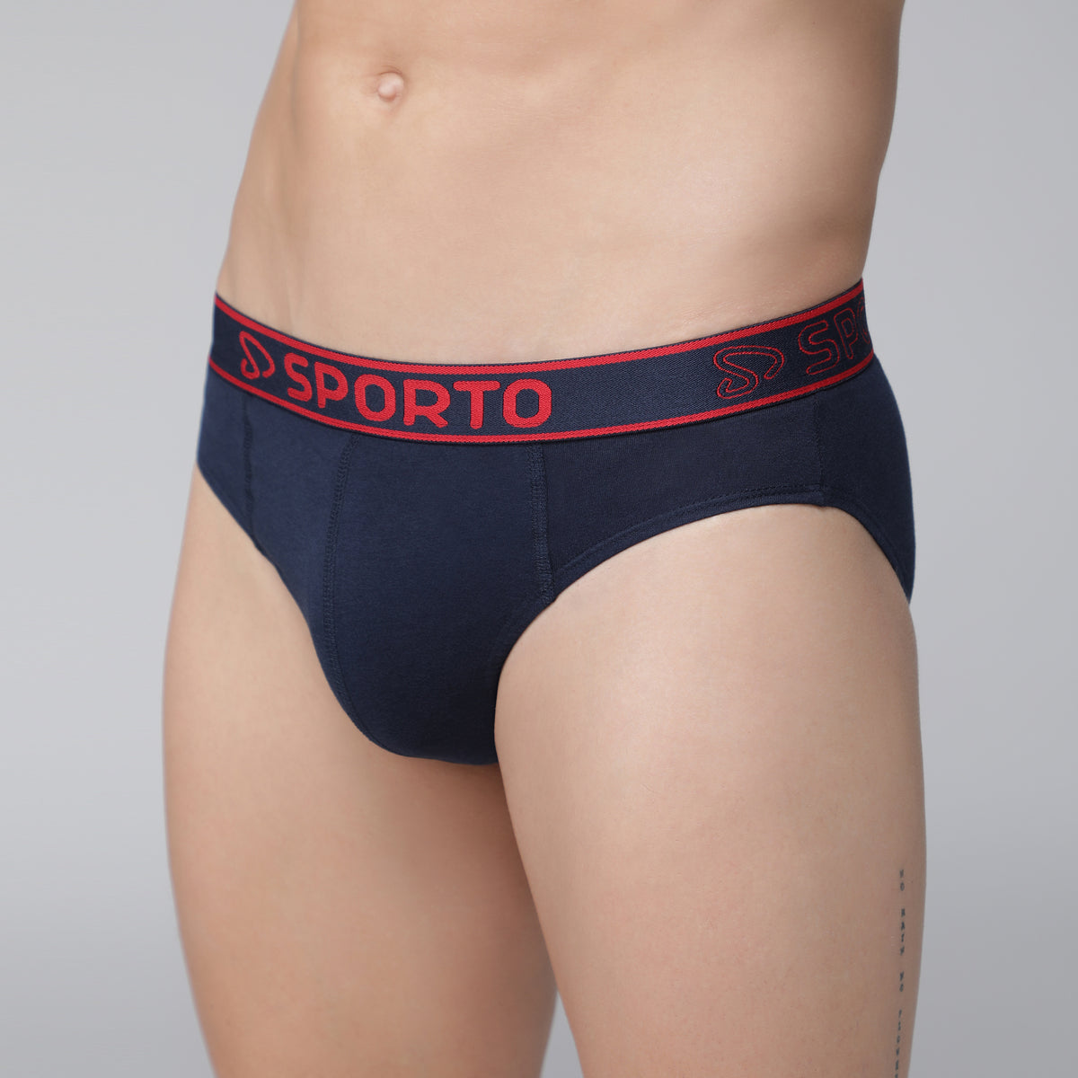 Sporto Men's Cotton Brief - Navy