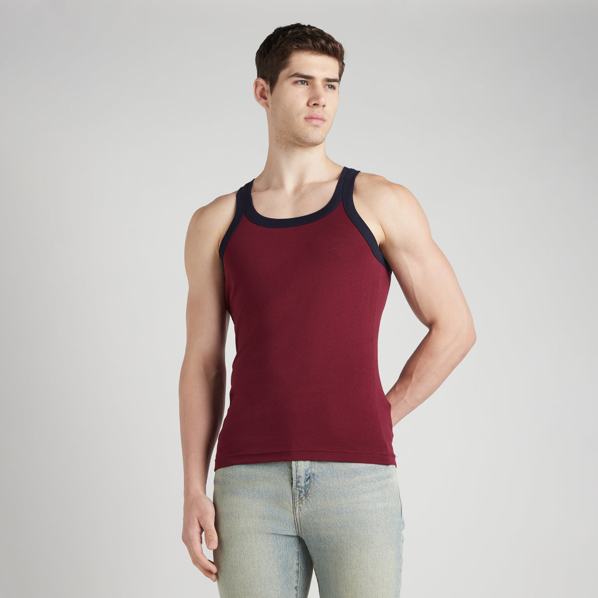 Men's Solid Gym Vest - Pack of 2
