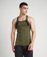 Sporto Men's  Cotton  Gym Vest with Side Contrast  Panel Multicolour Pack of 3
